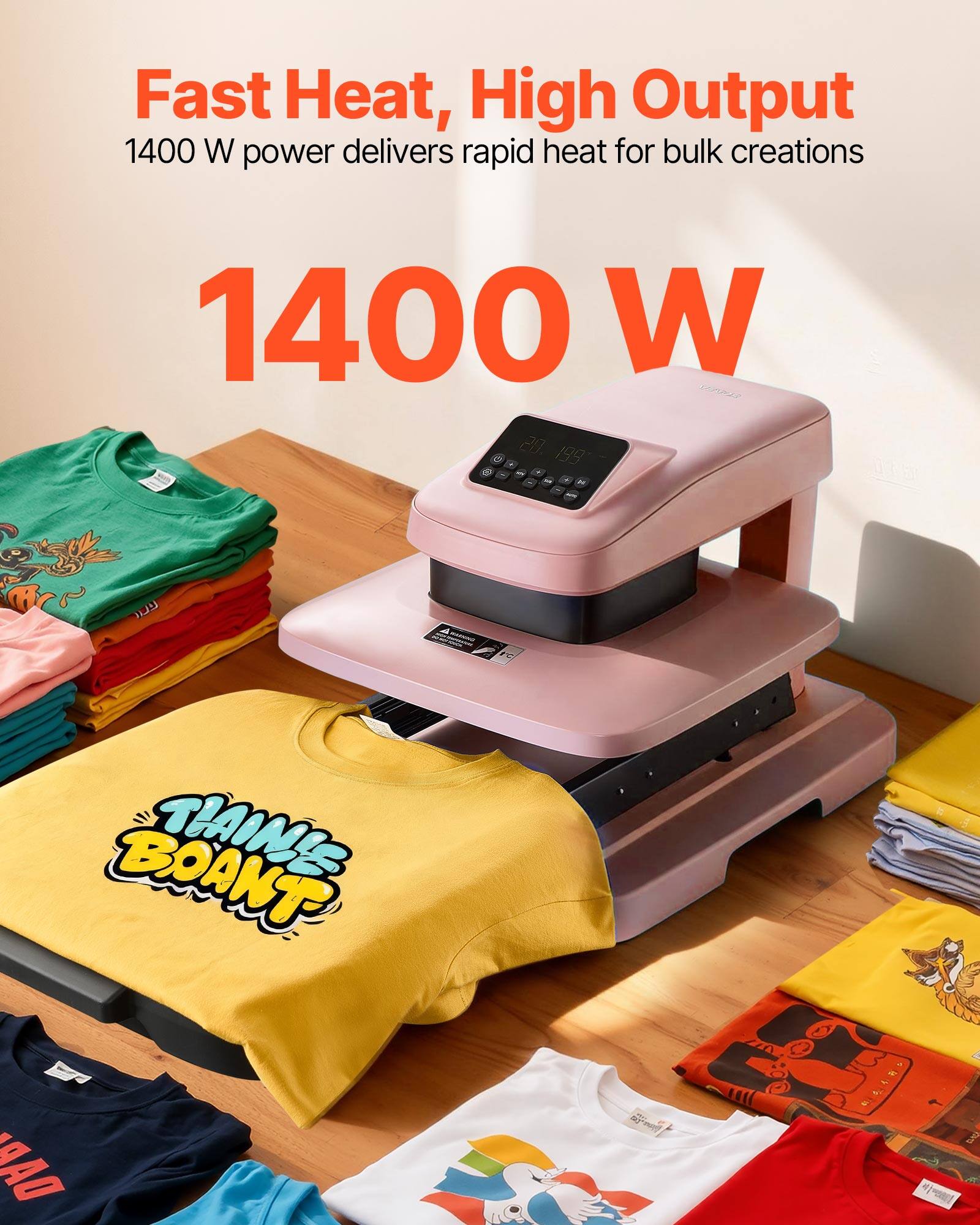 Fast Heat, High Output  
1400 W power delivers rapid heat for bulk creations  
1400 W