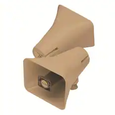 Front. Valcom - V-1050C Bi-Directional Horn - 5w Amplifier - 2 X Speaker - Beige.