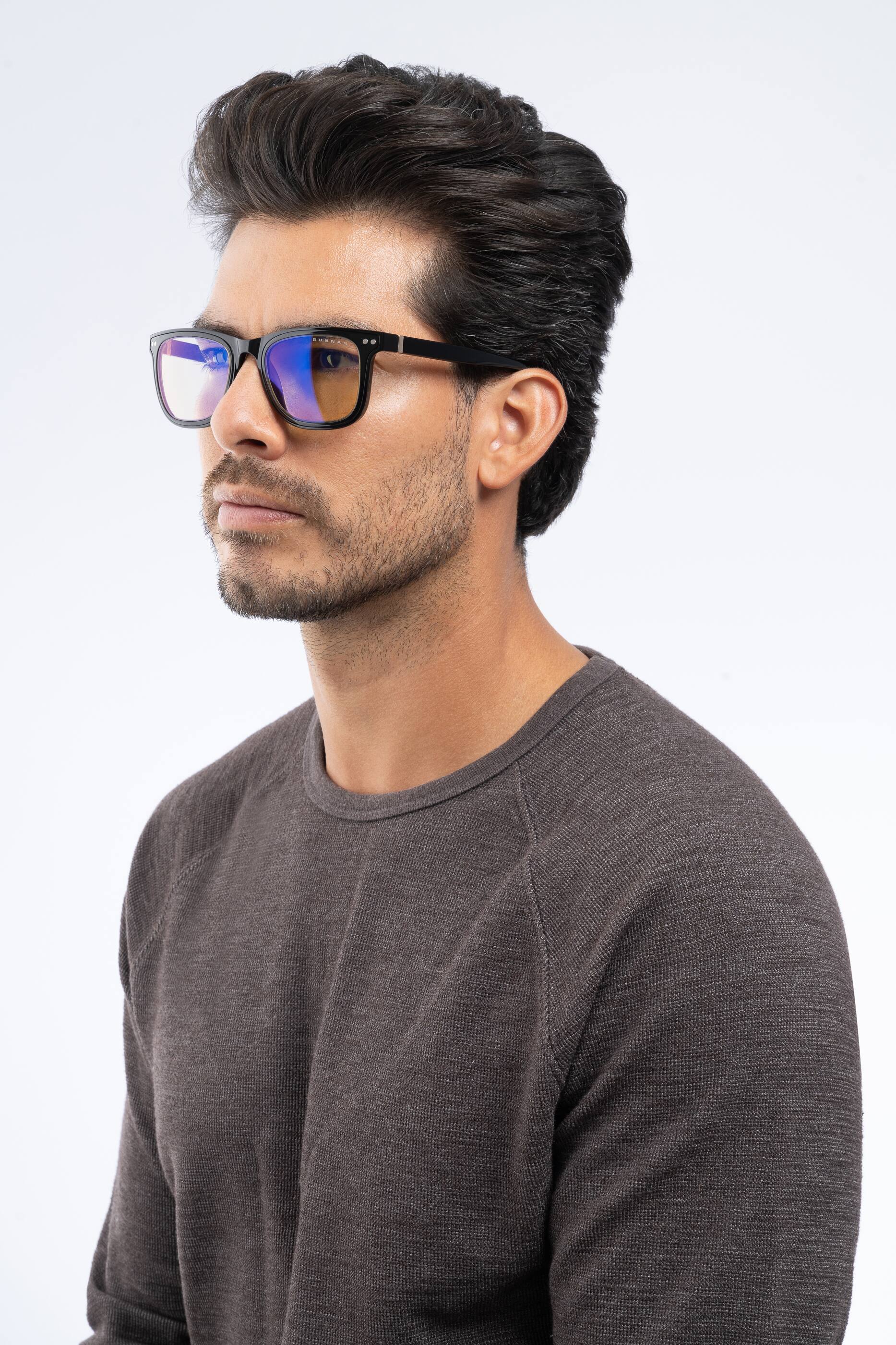 Alt View 2. GUNNAR - Cupertino Computer Glasses with Blue Light , Amber + Sun Lenses - Onyx.