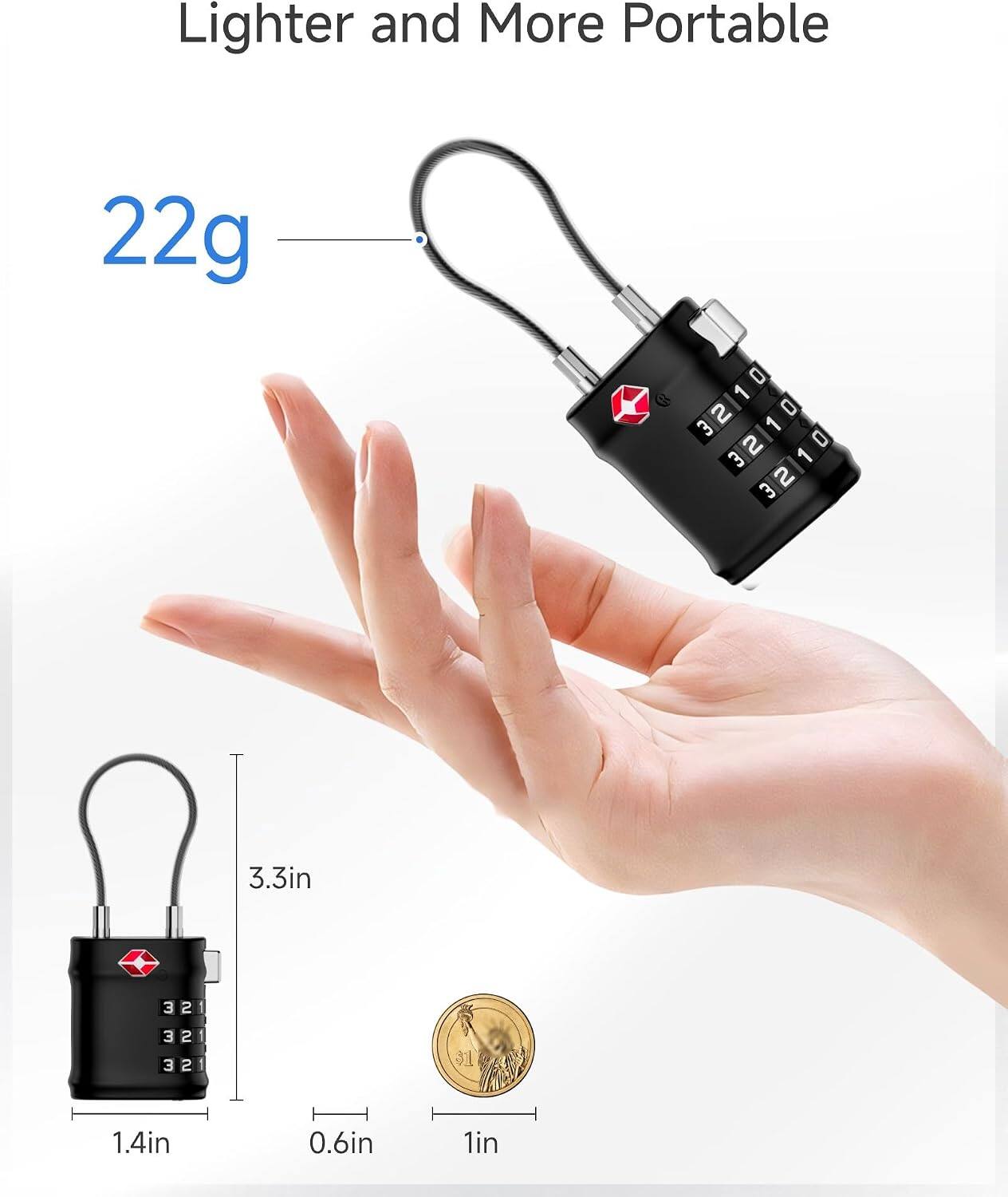 Lighter and More Portable

22g

3.3in

1.4in

0.6in

1in

$17