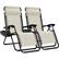 Front. Best Choice Products - Best Choice Products Set of 2 Zero Gravity Lounge Chair Recliners for Patio, Pool w/ Cup Holder Tray - Ivory - Ivory.