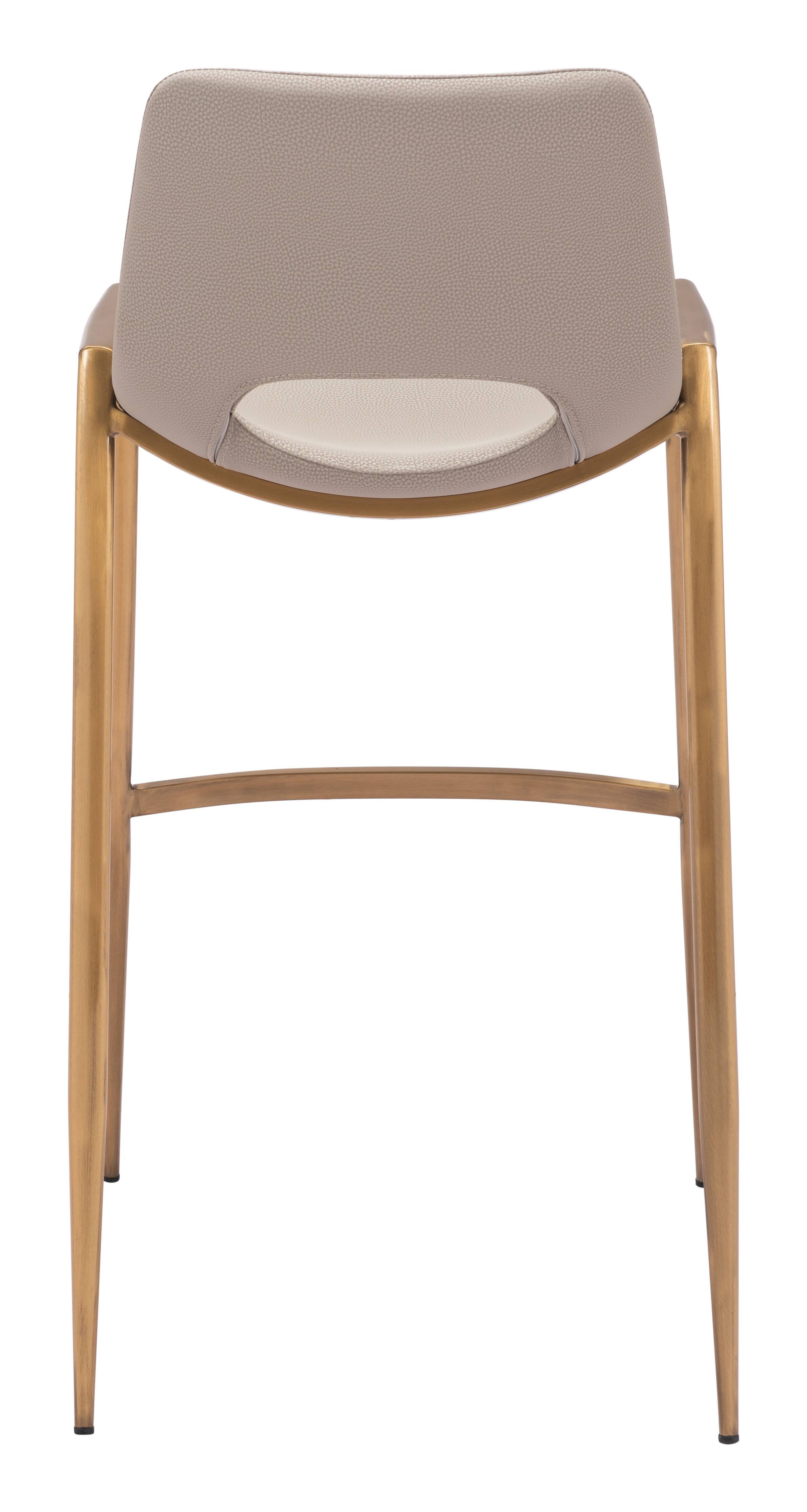 Alt View 2. Hivvago - Desi Barstool (Set of 2) Beige & Gold - Beige & Gold.