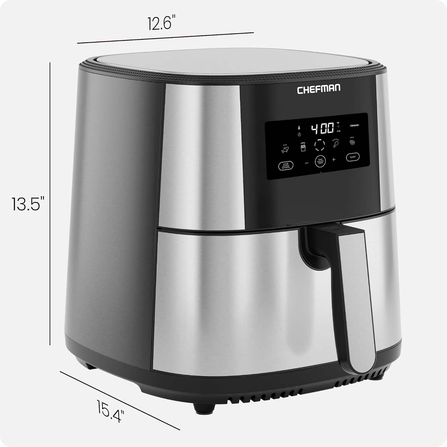 12.6" CHEFMAN NA 4 00 I - P - + - 13.5" 15.4"