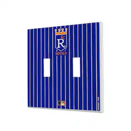 Keyscaper - Kansas City Royals 1969-1978 Cooperstown Pinstripe Double Toggle Light Switch Plate - Multicolor
