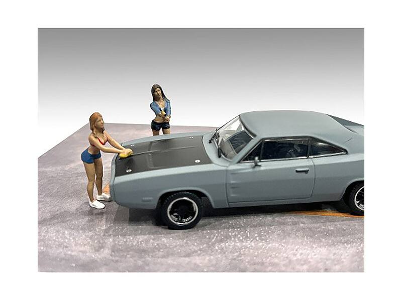 Angle. American Diorama - "Car Wash Girls" Set 2 Jessica and Jennifer 2 Piece Figure Set for 1/43 Scale Models by American Diorama - Multi.