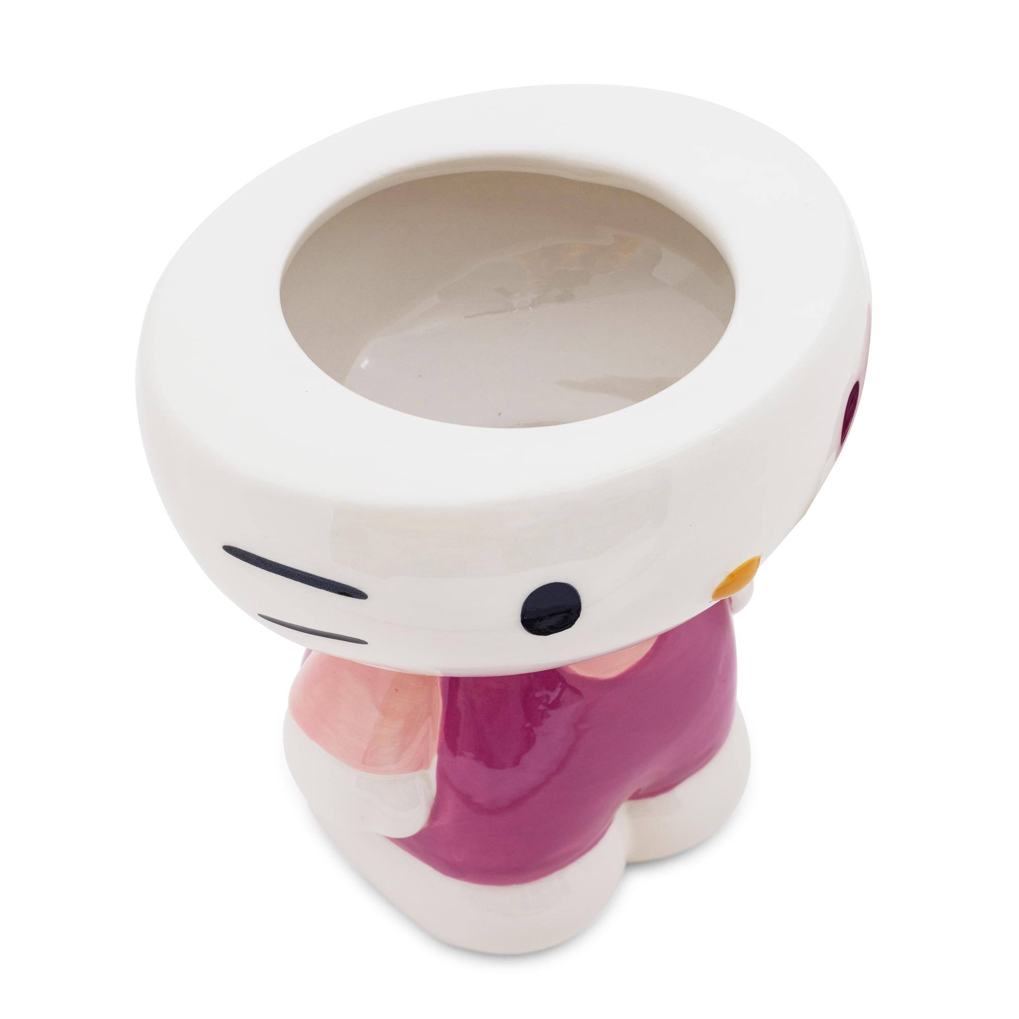 Alt View 10. Silver Buffalo - Sanrio Hello Kitty Pink Outfit 10-Inch Sculpted Ceramic Snack Jar - White.