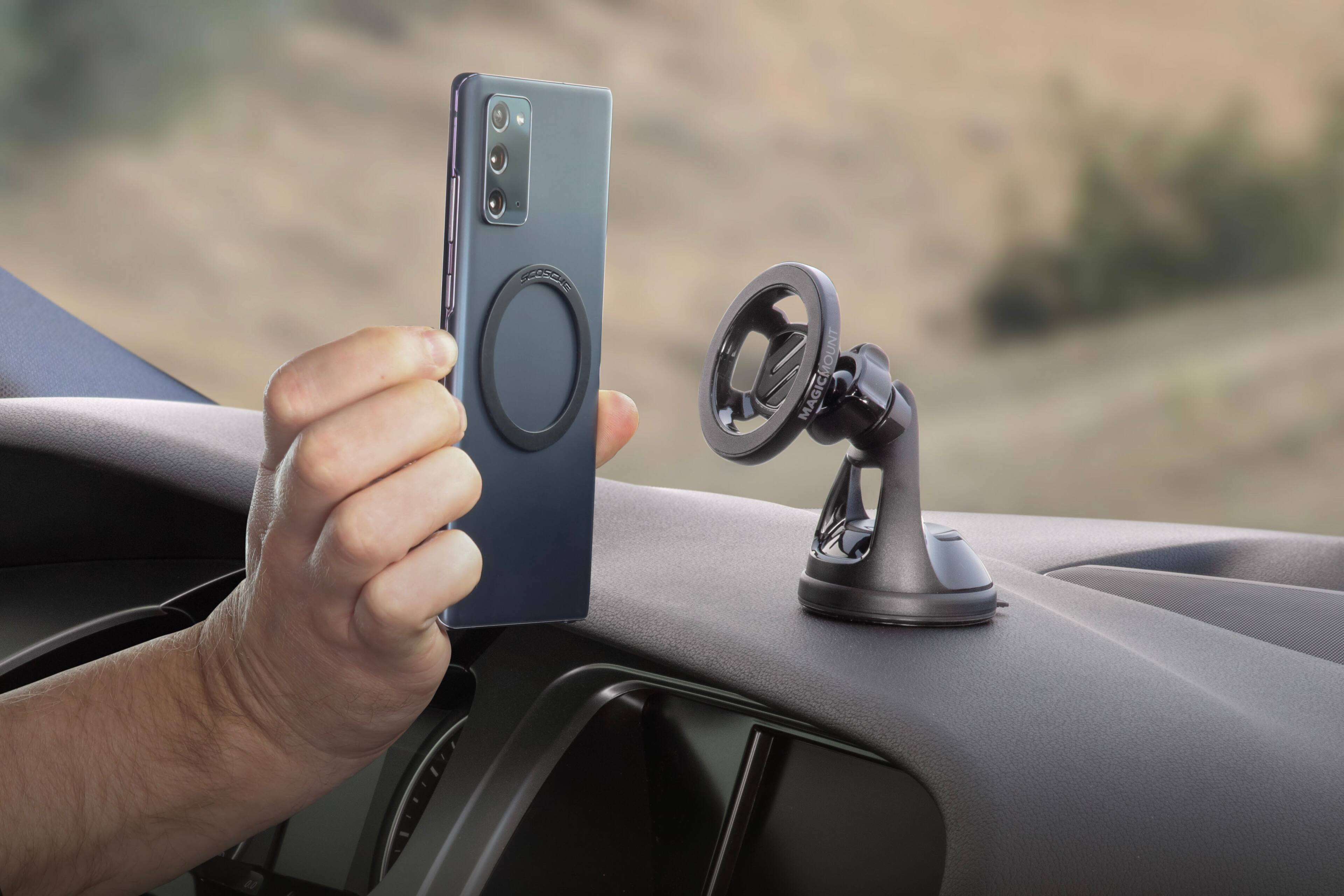 Alt View 7. Scosche - MagSafe / Popsocket Compatible Window / Dash Mount for Mobile Phones - Black.