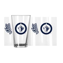 Logo Brands - Winnipeg Jets 16oz. Team Wordmark Game Day Pint Glass - Multicolor