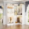 Front. Aheaplus - 56.5'' Freestanding Closet System Set of 2: Comes with 4 Hanging Rods, Adjustable Shelves, Sturdy - White.