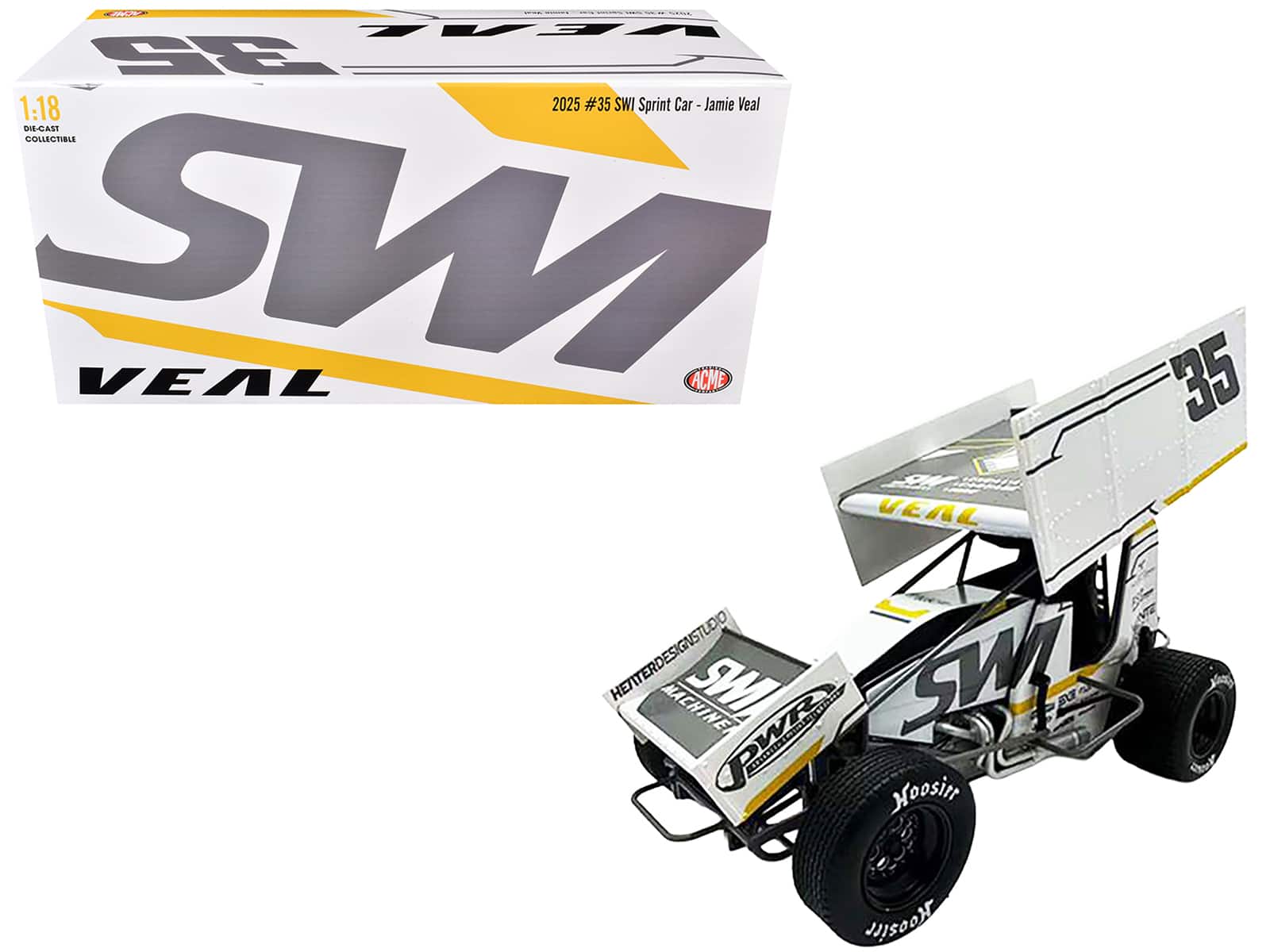 "Winged Sprint Car #35 Jamie Veal ""SWI Earthworks"" White (2025) 1/18 Diecast Model Car by ACME" price history on PriceWatchPro