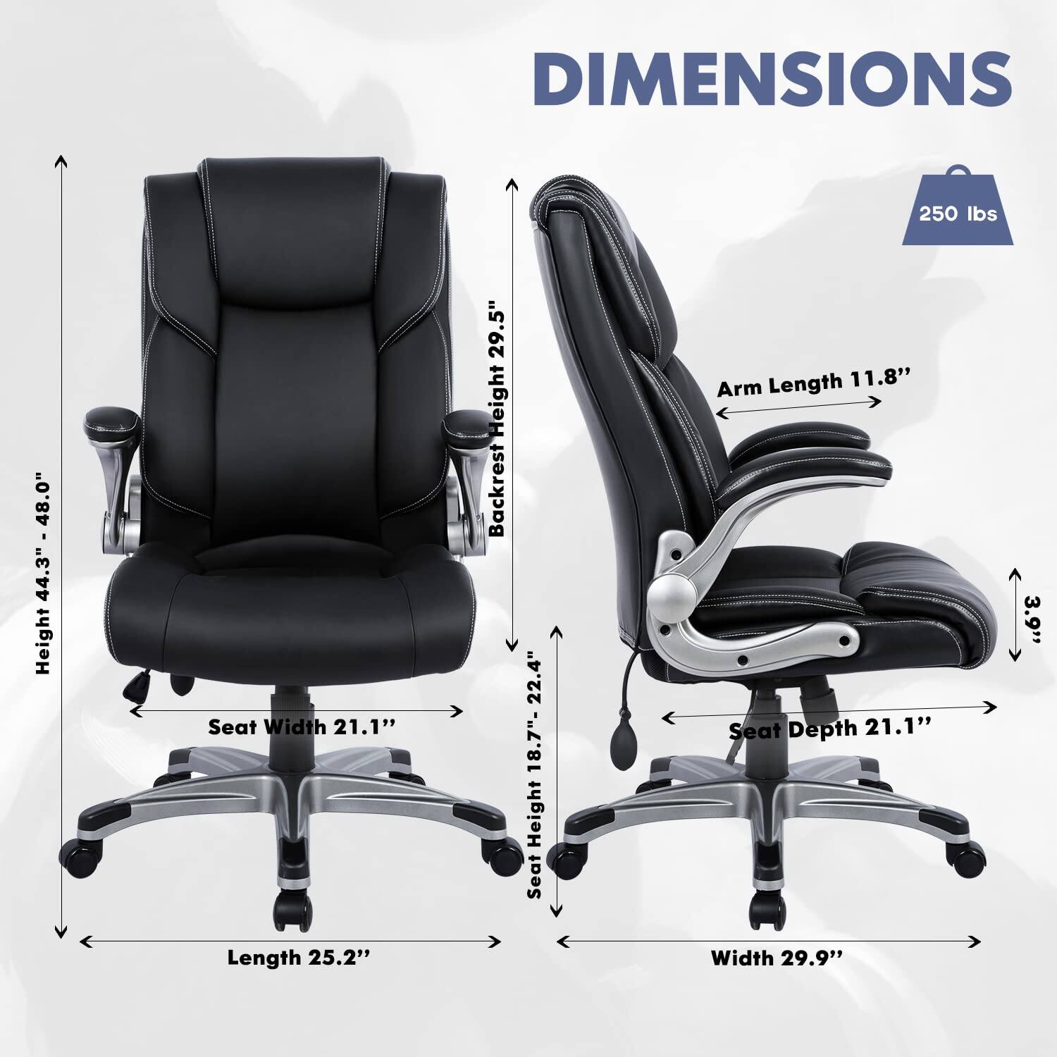 DIMENSIONS  
250 lbs  
Height: 48.0"  
Seat Width: 21.1"  
Backrest Height: 29.5"  
Seat Height: 18.7"  
Arm Length: 11.8"  
Seat Depth: 21.1"  
Length: 25.2"  
Width: 29.9"