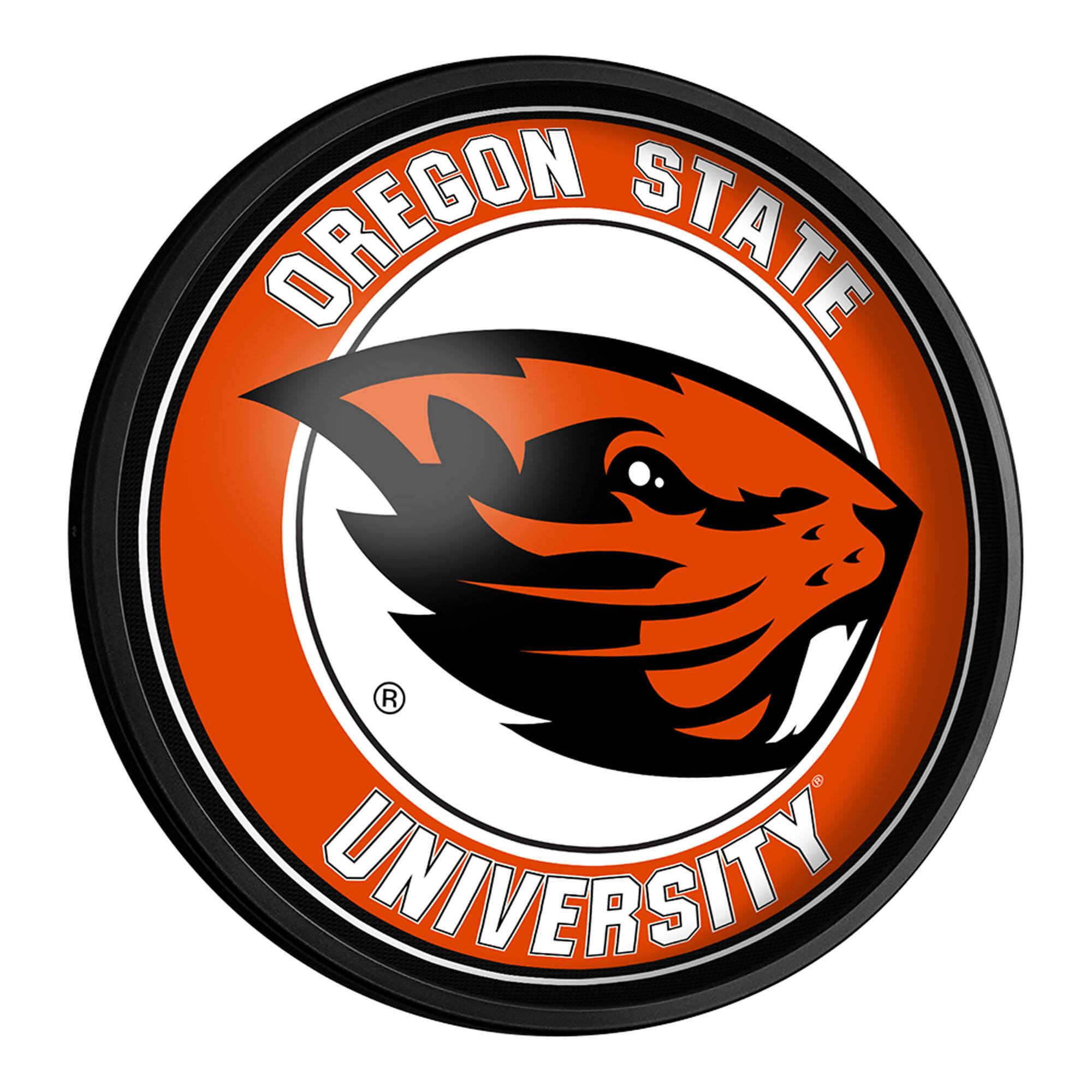 Oregon State Beavers 18'' Round Slimline Illuminated Wall Sign