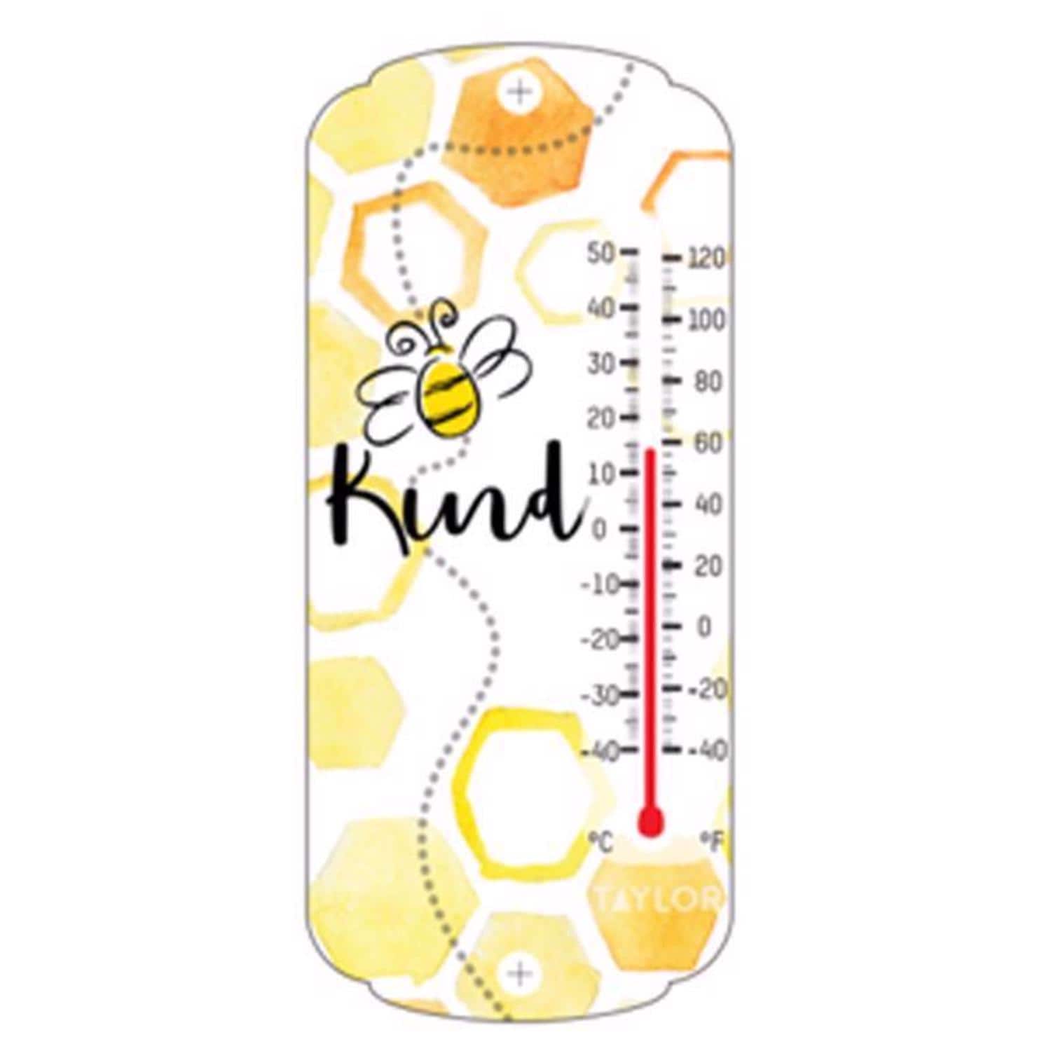 Taylor - Bee Kind Tube Thermometer Plastic Multicolored 8 in. - Case of 6