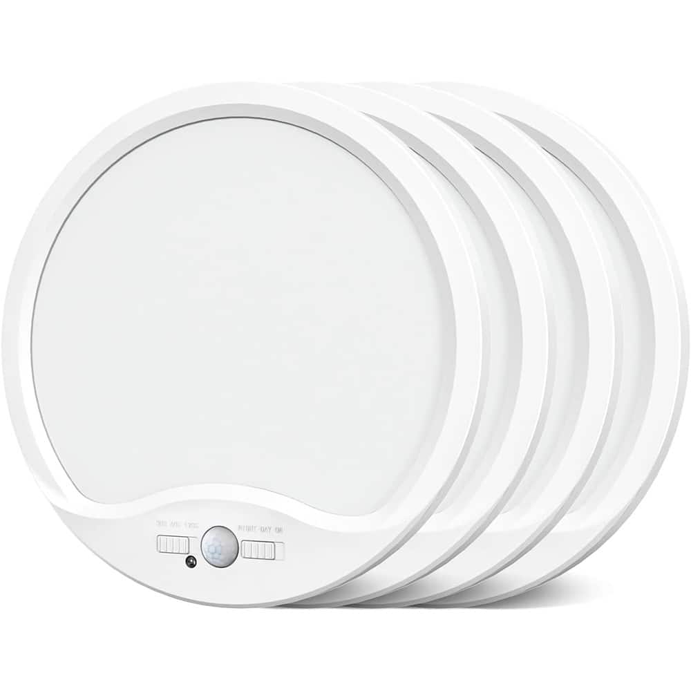 ACJPR - 4-Pack Motion Sensor Ceiling Light – 18W, 9", White