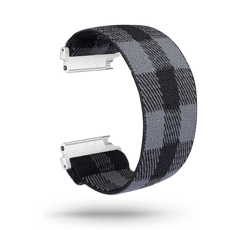 StrapsCo - Stretch Band Nylon Watch Strap For Fitbit Versa & Versa 2 - Black & Grey Plaid price history on PriceWatchPro