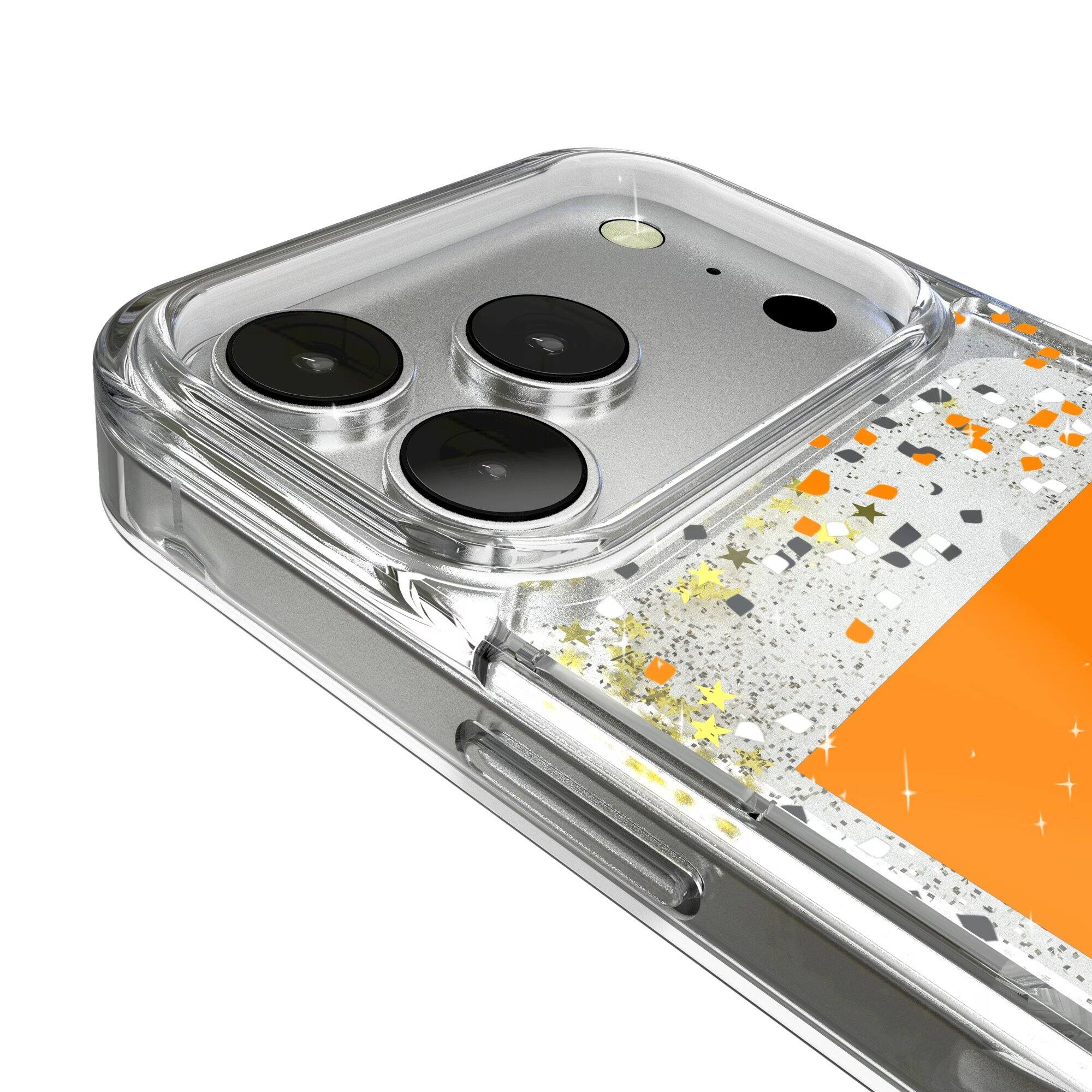 Alt View 2. Keyscaper - Tennessee Volunteers iPhone Glitter Confetti Design Case - 16 Pro Max - Multicolor.