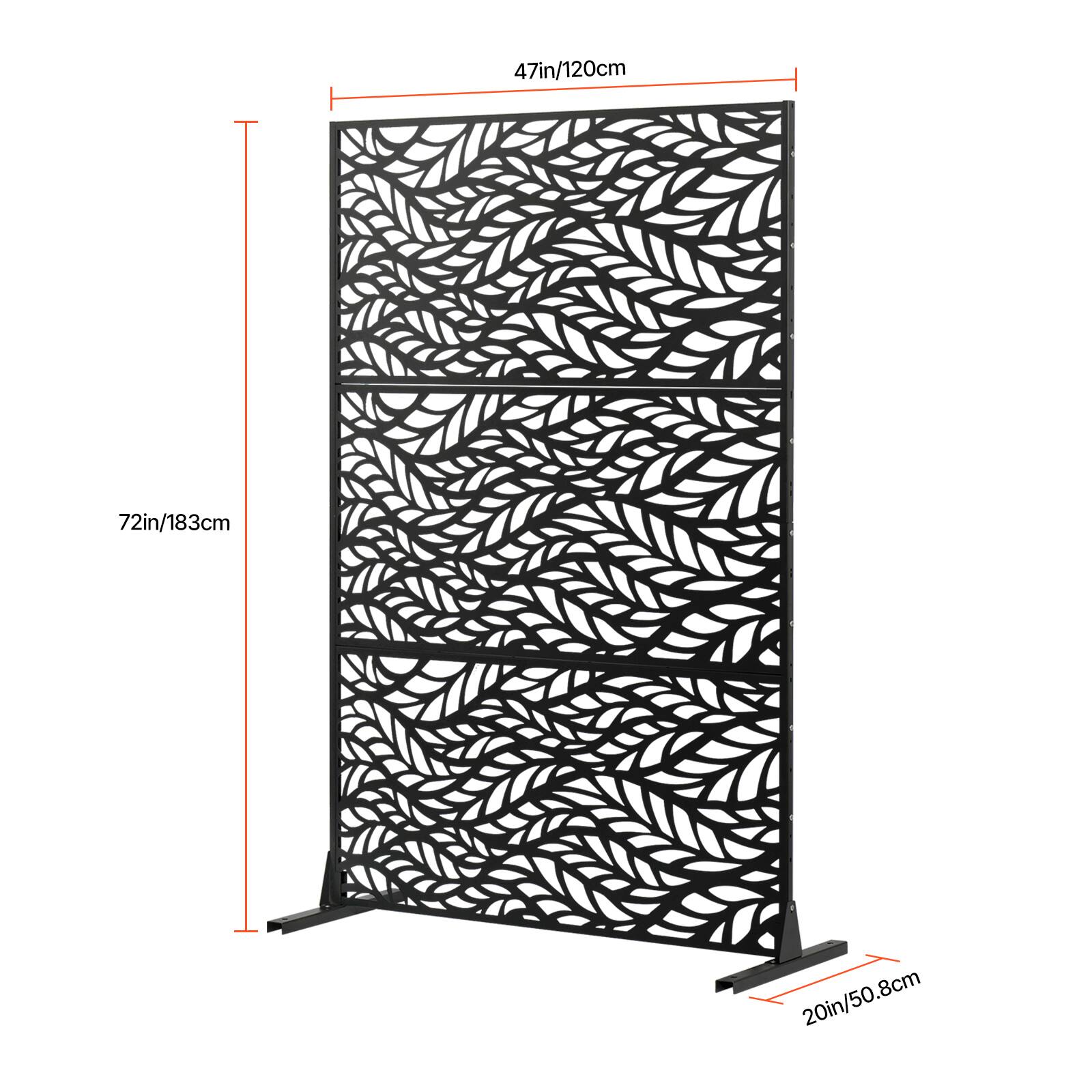 47in/120cm  
72in/183cm  
20in/50.8cm