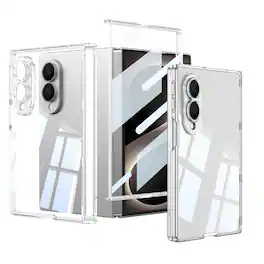 Dteck - Hinge Protection Case for Samsung Galaxy Z Fold8 with Built-in Screen Protector,Slim Shock-Absorbent Rugged Cover - Clear