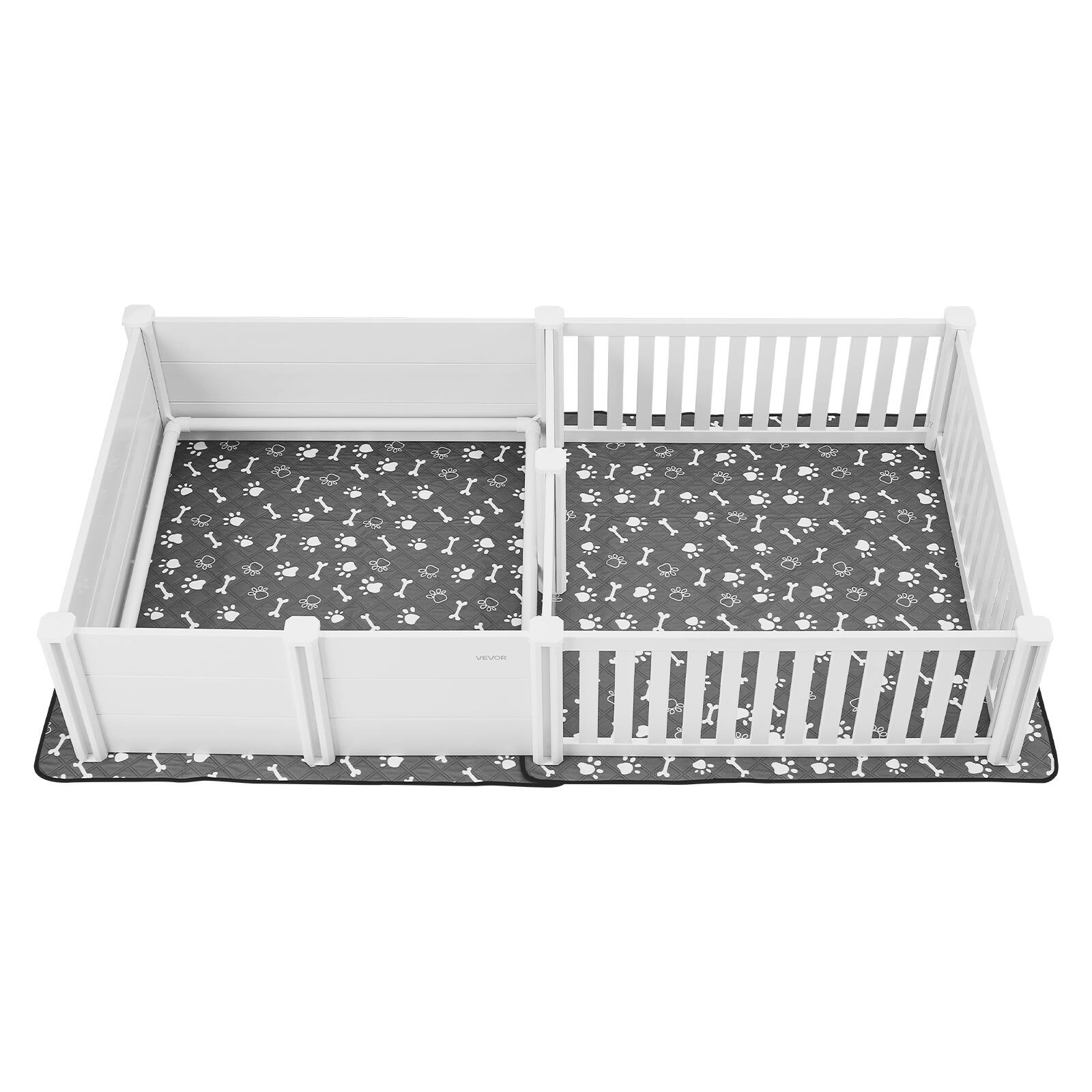 Alt View 5. VEVOR - Dogs Whelping Box, 93.3x48.4x18.1 inch, Plastic PVC Puppies Playpen with Height Adjustable Door and Washable Pee Pad.