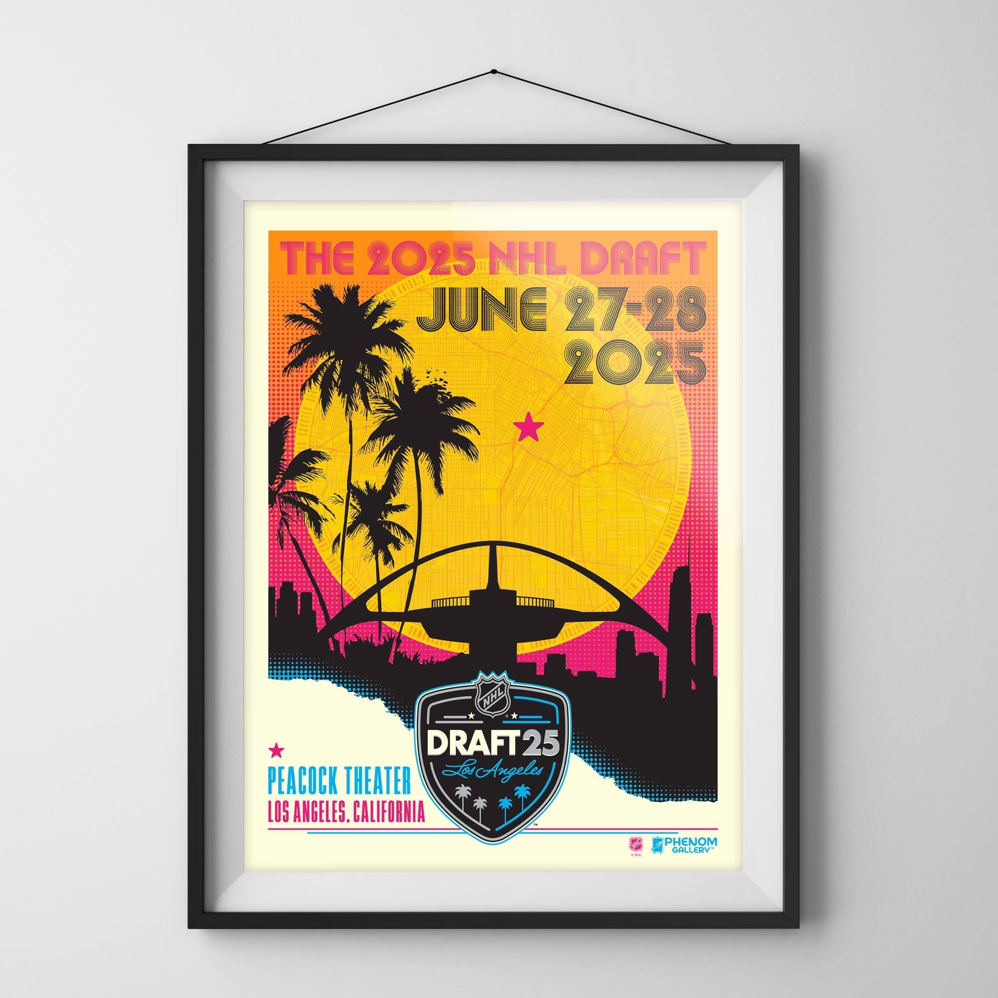 THE 2025 NHL DRAFT  
JUNE 27-28  
2025  

DRAFT25  
Los Angeles  

PEACOCK THEATER  
LOS ANGELES, CALIFORNIA  

PHENOM GALLERY