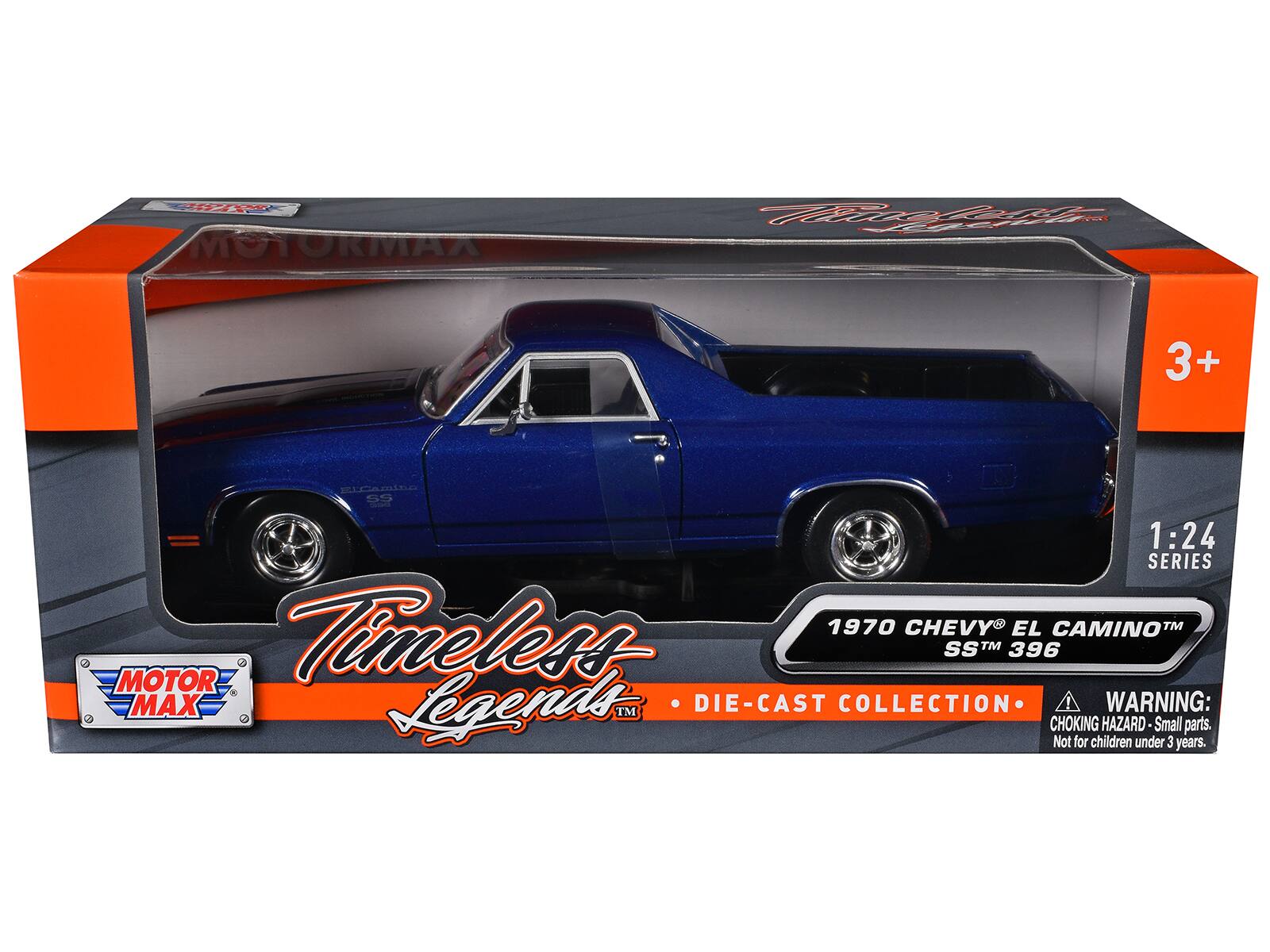 3+ RICAMINO 1:24 SERIES 1970 CHEVY EL CAMINO SS™ 396 MOTOR Timeless Legends™ DIE-CAST COLLECTION ! ! WARNING: CHOKING HAZARD- Small parts. Not for children under 3 years.