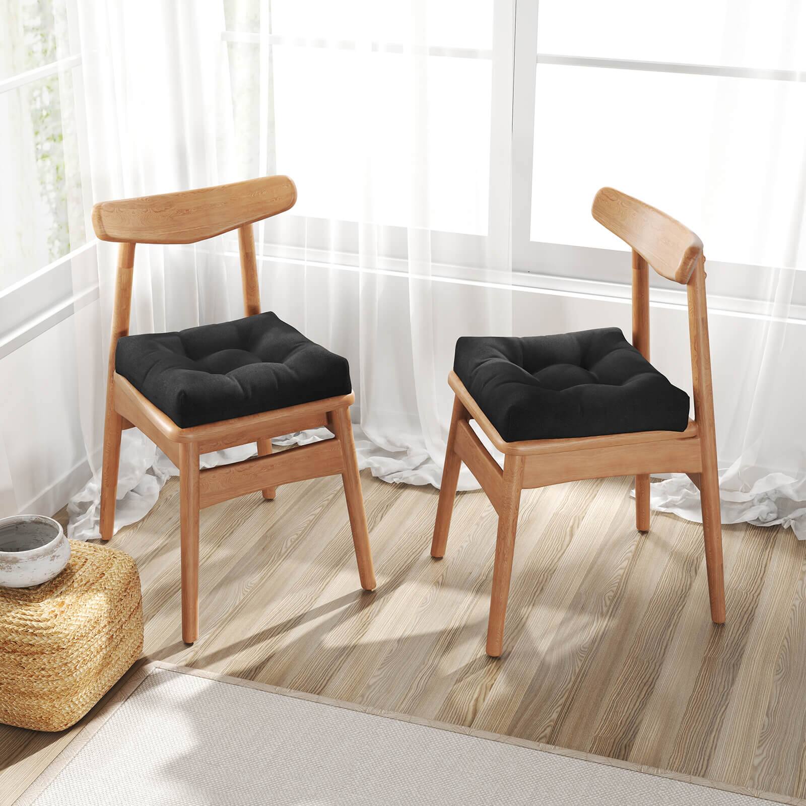 Alt View 3. Costway - Costway 2 PCS 21" x 21" Patio Chair Seat Cushion Pads Indoor/Outdoor - Black.