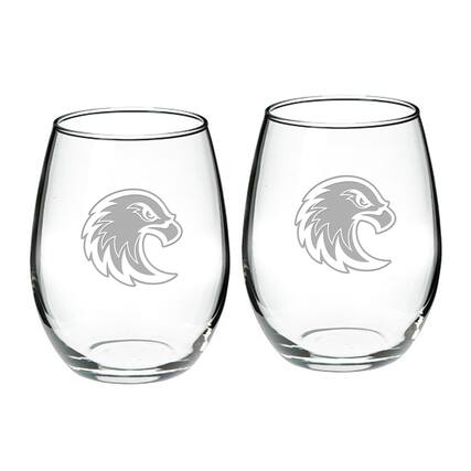 Front. Jardine - Augsburg University 21oz. 2-Piece Stemless Wine Glass Set - Multicolor.