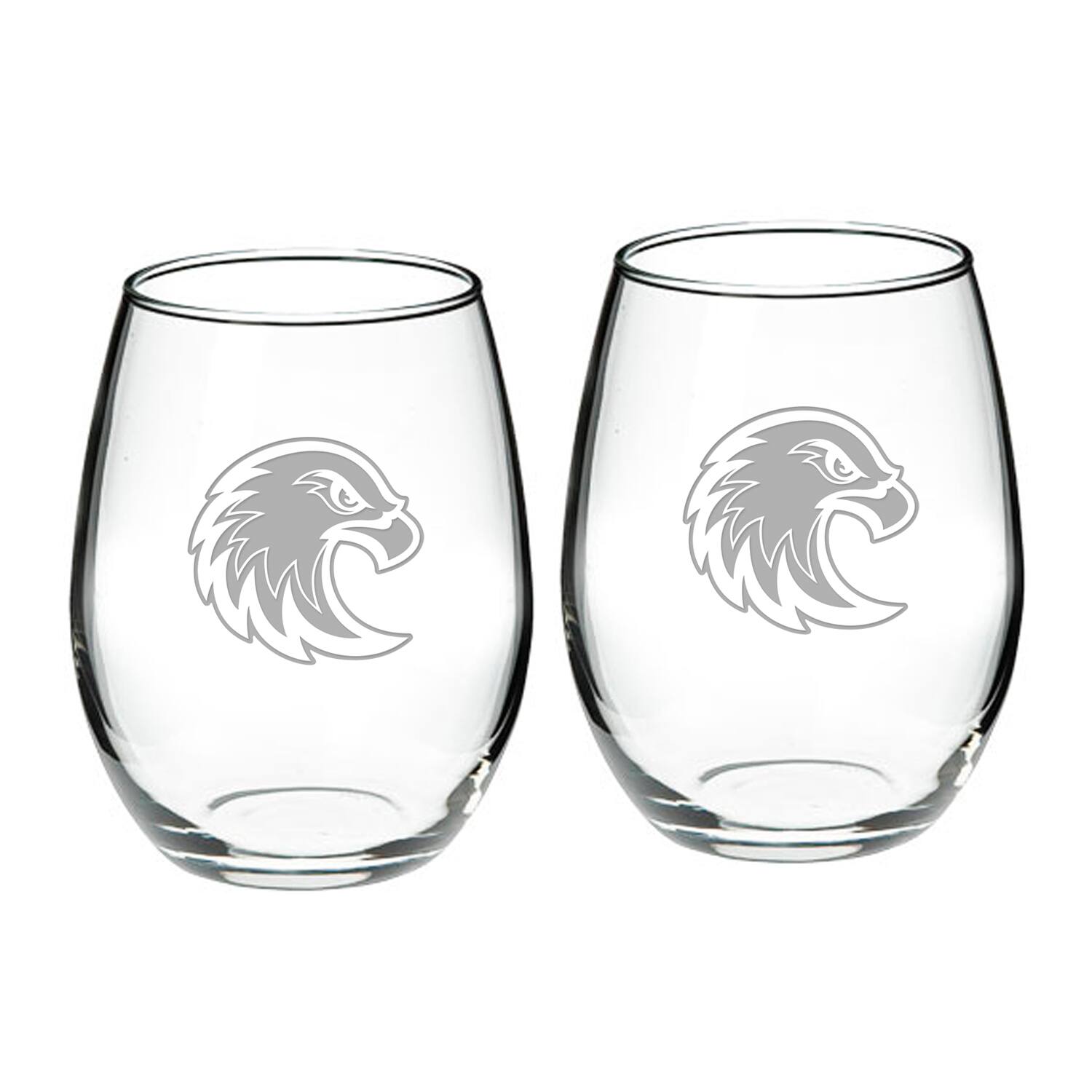 Front. Jardine - Augsburg University 21oz. 2-Piece Stemless Wine Glass Set - Multicolor.