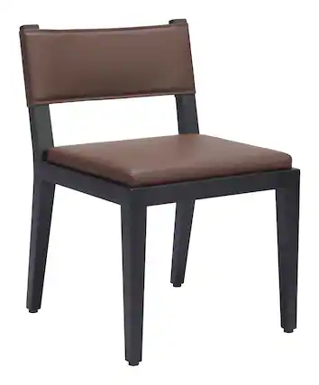 Front. Hivvago - Roxas Dining Chair (Set of 2) Brown - Brown.
