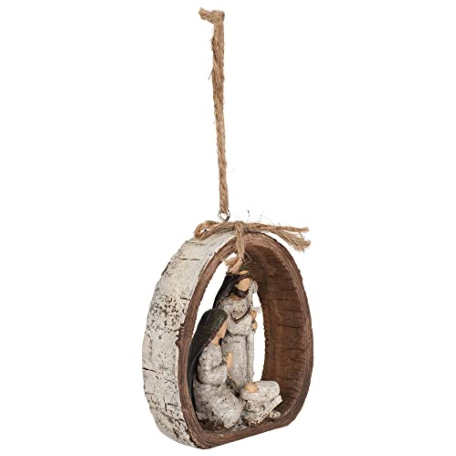 Angle. Ganz - Ganz Nativity Holy Family Resin Christmas Tree Ornament 3.7 inch - Brown.