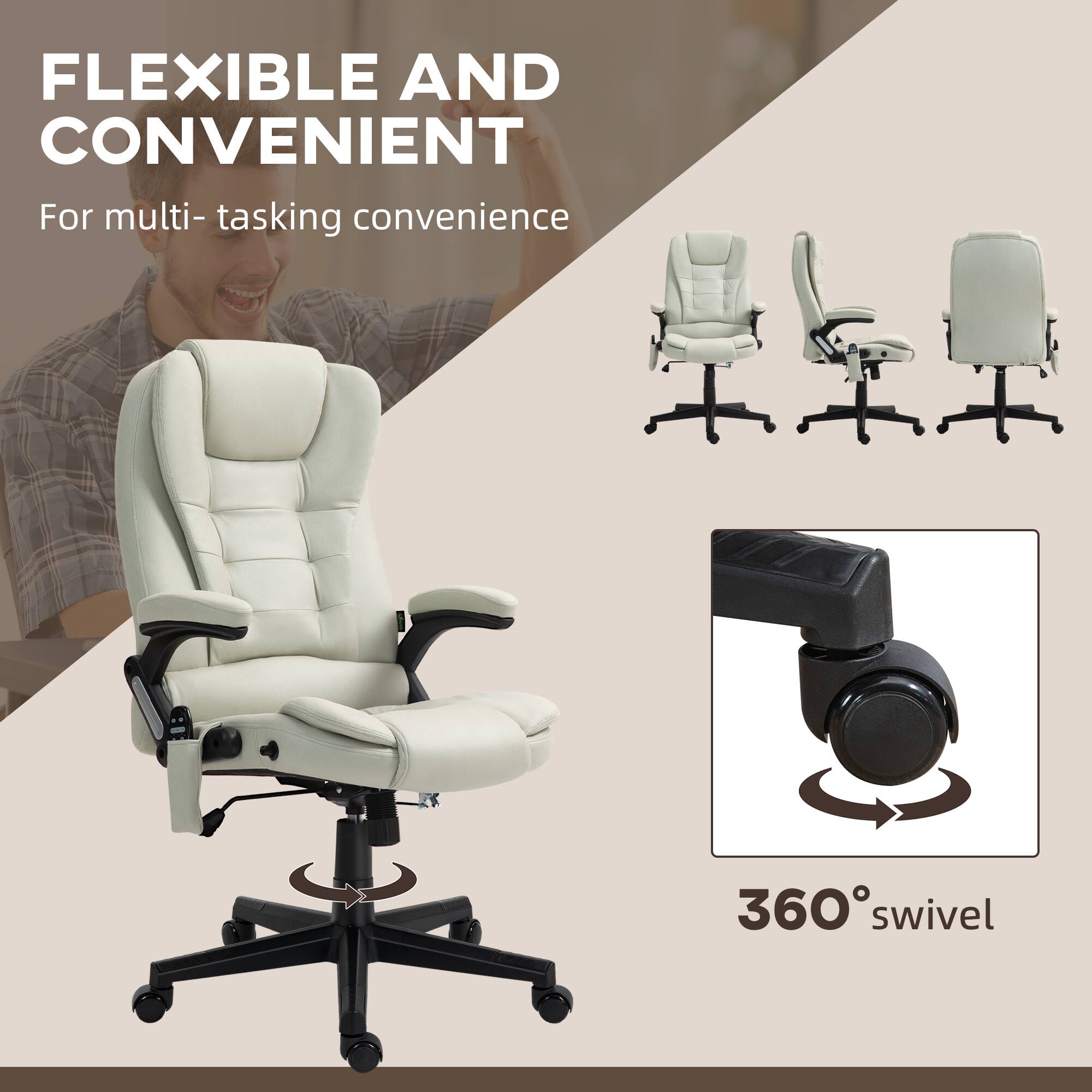 FLEXIBLE AND CONVENIENT
For multi-tasking convenience
360° swivel