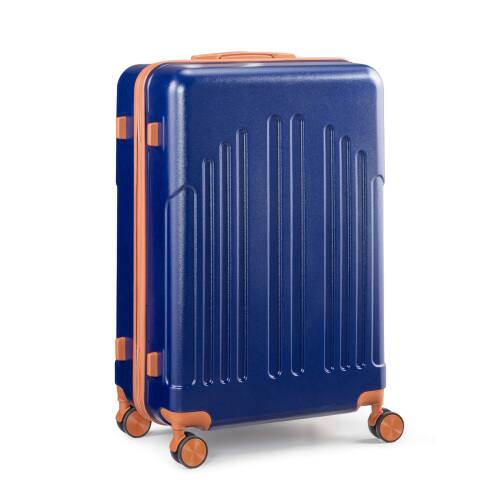 Alt View 2. Winado - 28" Checked Luggage Trolley Case ABS Hardside Large Suitcase with Double Spinner Wheels & TSA Lock for Travel Business - Navy Blue & Brown.