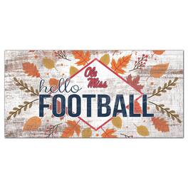 Fan Creations - Ole Miss Rebels 6'' x 12'' Hello Football Wall Art - White