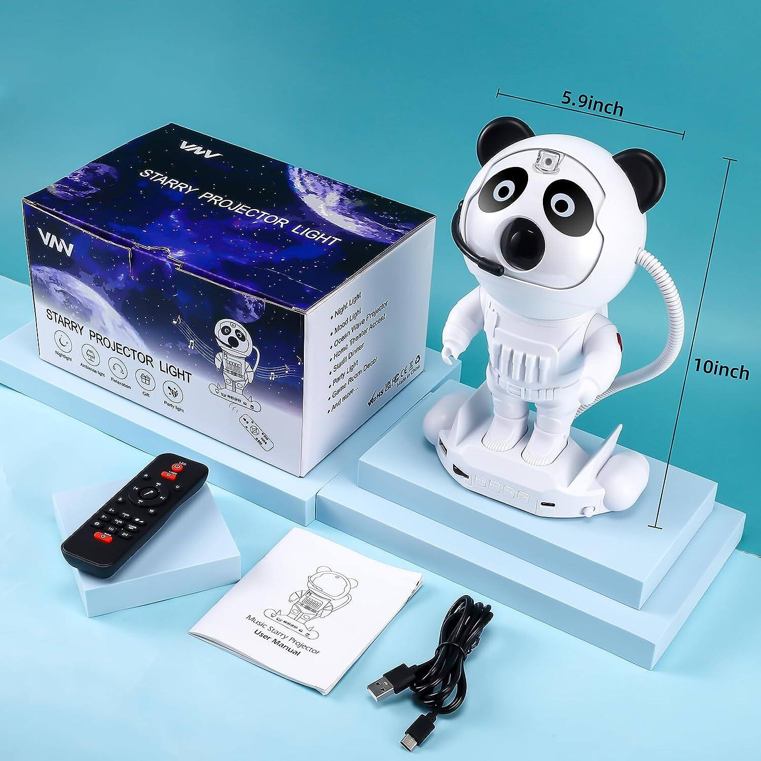 MV VA STARRY PROJECTOR LIGHT  
5.9inch STARRY PROJECTOR LIGHT  
i & - / an . a - i - a V - 209 LiON N Lgi Peulr Me nav Cner Don A oit Saell iO es  
IF CA S nA HanS B 10inch Music User Starry Manual Projector  

STARRY PROJECTOR LIGHT  
5.9inch  
10inch  

Music-Smart Projector User Manual