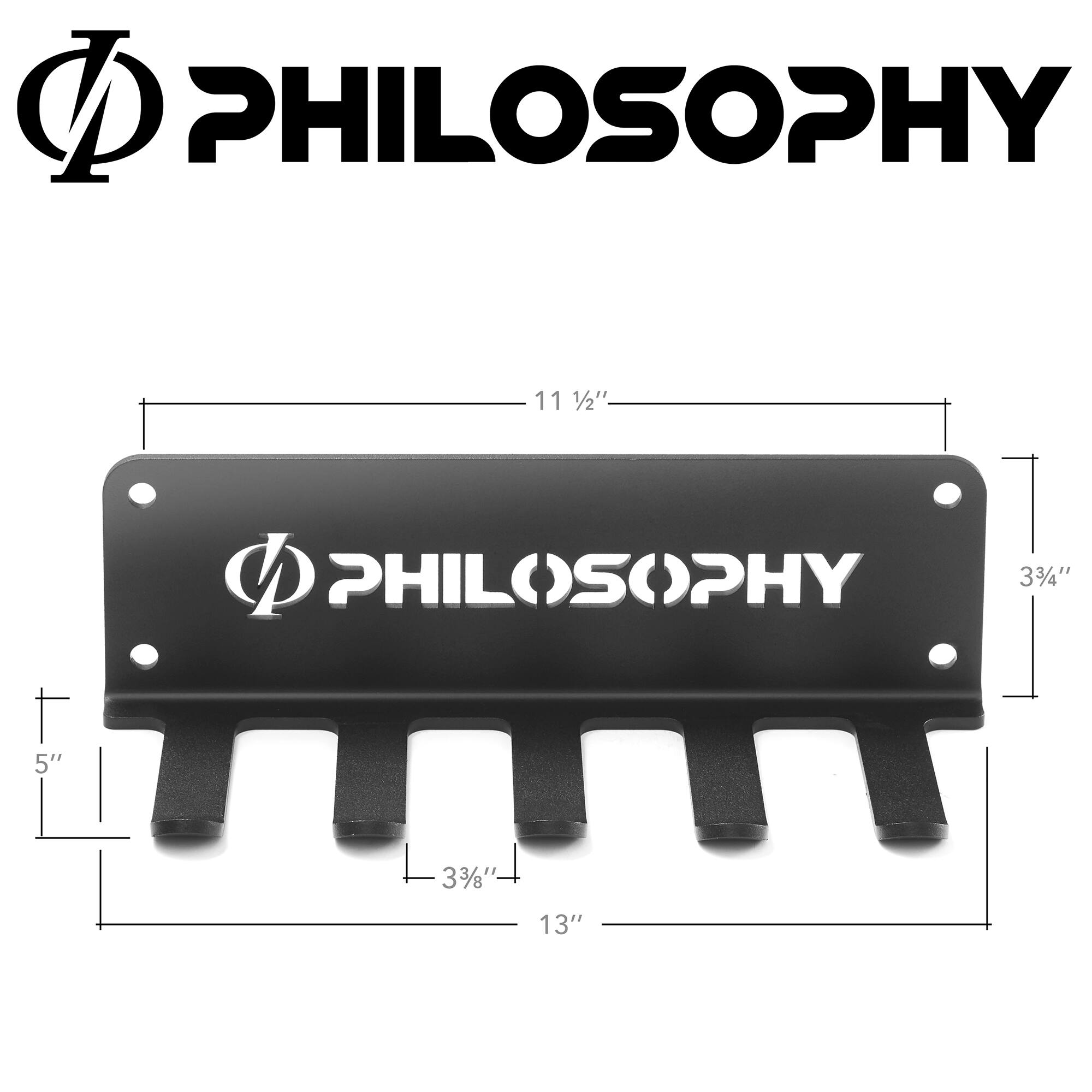 PHILOSOPHY

11 1/2"  
3 3/4"  
5"  
3 3/8"  
13"