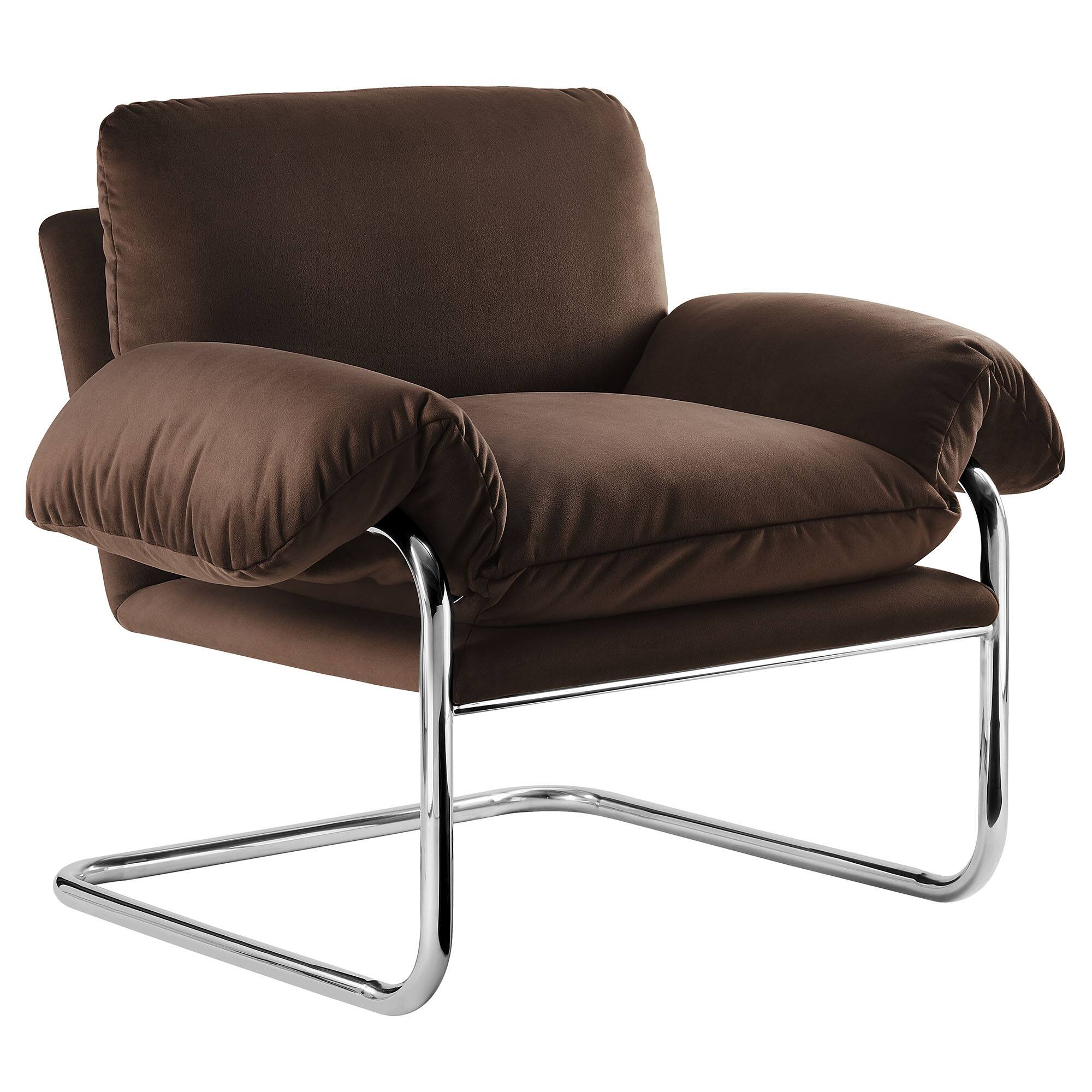 Angle. Modway - Ansel Accent Chair - Chocolate Brown.