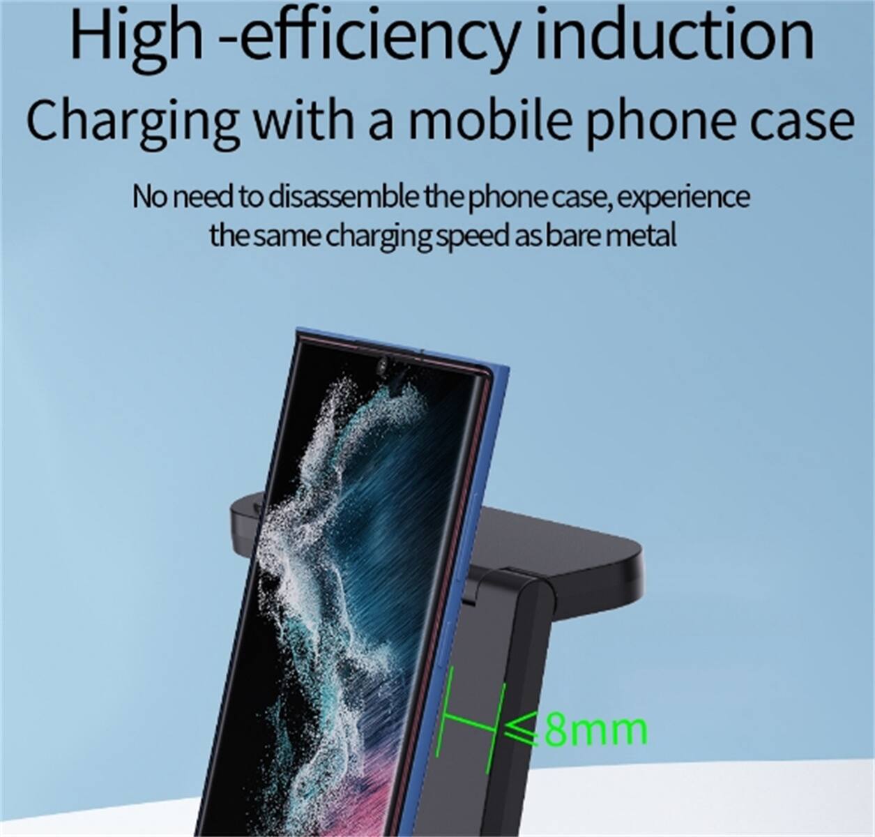 High-efficiency induction Charging with a mobile phone case

No need to disassemble the phone case, experience the same charging speed as bare metal

148mm 8mm