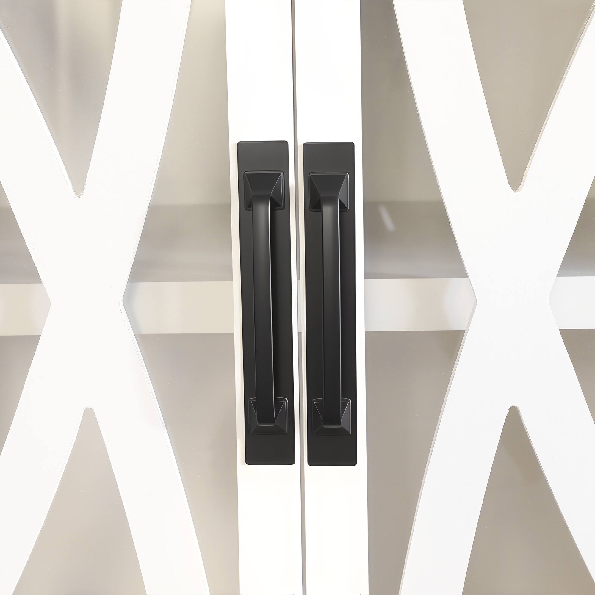 Alt View 2. Ihomeadore - 93" Farmhouse White TV Stand Media Storage Cabinet with Open Storage Shelves and Cabinets for TV up to 85" - White.