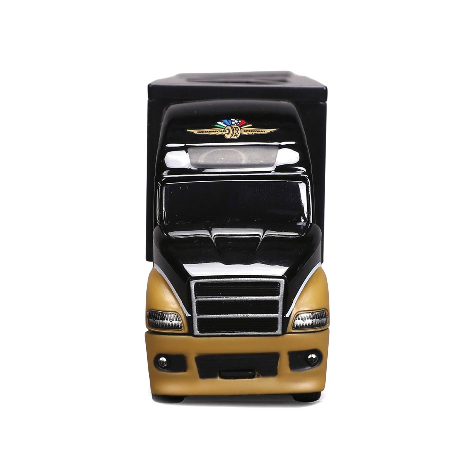 Alt View 3. IXO - Indianapolis Motor Speedway Hauler Black and Gold 1/64 Diecast Model Car by IXO Models.