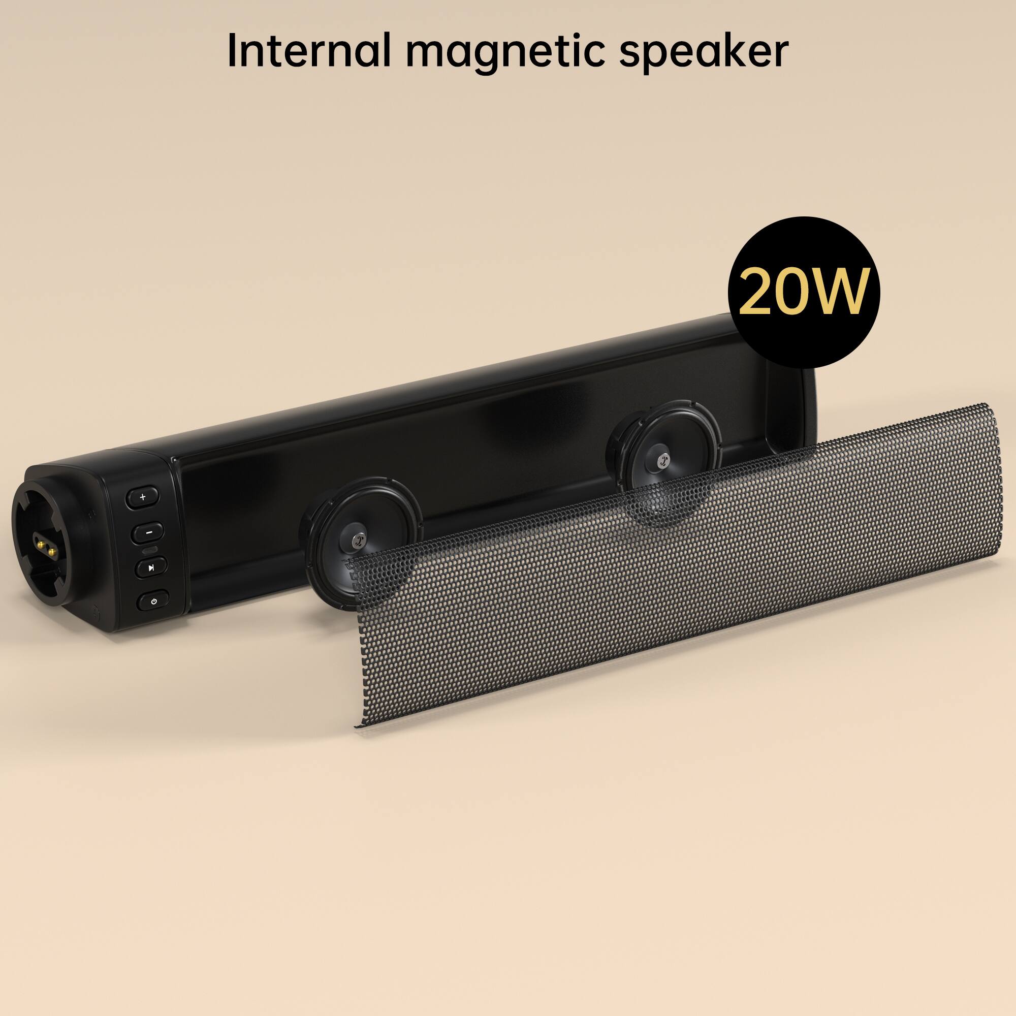 Internal magnetic speaker  
20W