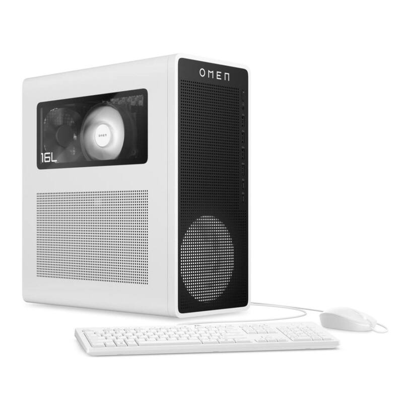 Front. HP OMEN - HP OMEN 16L Gaming Desktop,AMD Ryzen 7 8700F,NVIDIA GeForce RTX 5060,32GB DDR5,2TB SSD,Win 11,White - White.