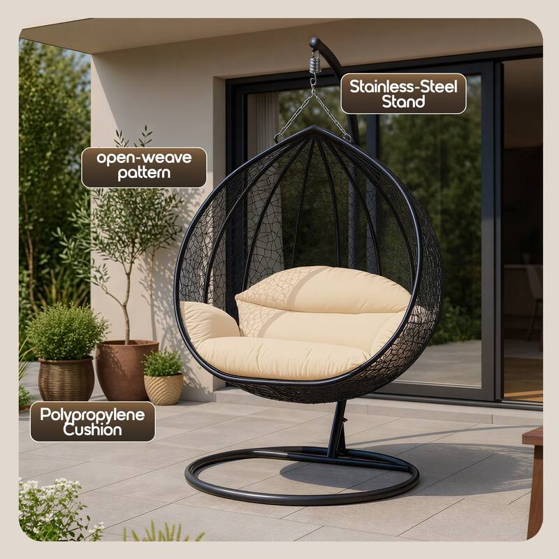 Stainless-Steel Stand  
Open-weave pattern  
Polypropylene Cushion