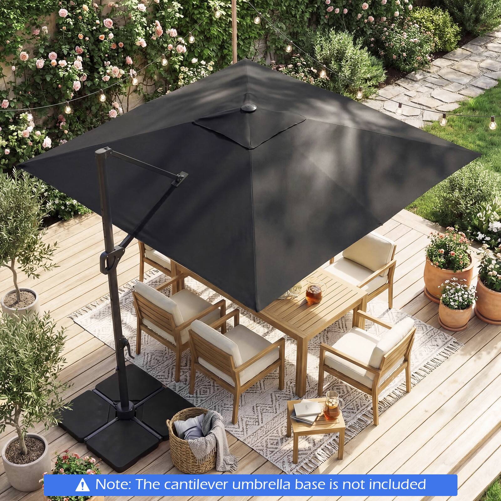 Note: The cantilever umbrella base is not included