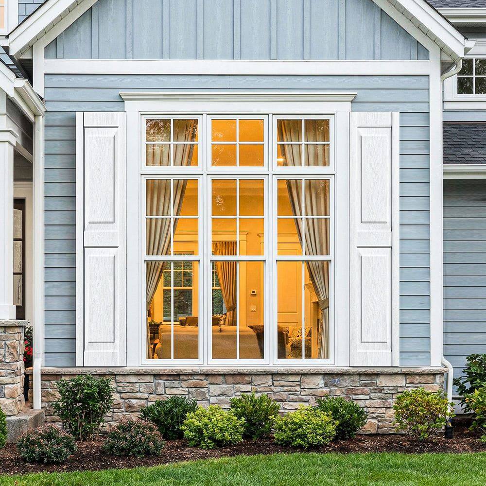 Alt View 7. Kadyn - All-Weather Square Faux Window Panel Decor, Durable Architectural Accent, 14"x63", White - White.