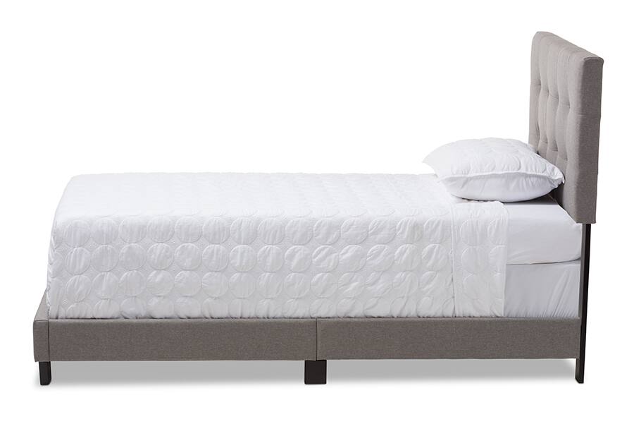 Angle. Baxton Studio - Brookfield Modern and Contemporary Fabric Bed - Gray.