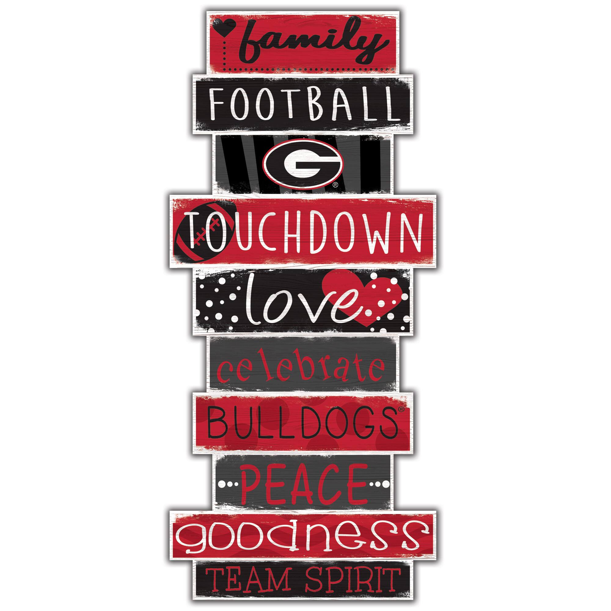 Georgia Bulldogs 5'' x 24'' Celebrations Stack Sign