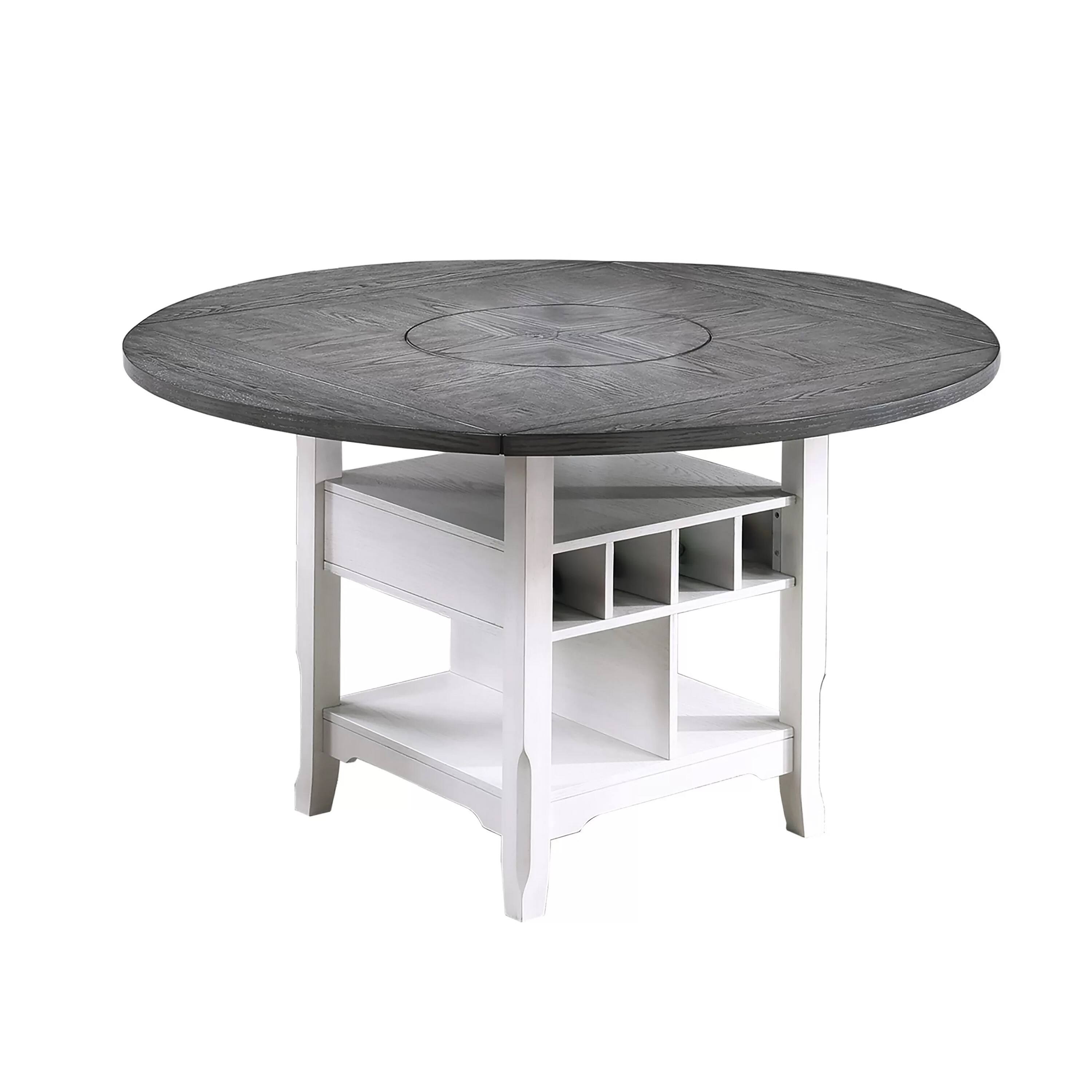 Alt View 1. Manhattan Lane - Vora Counter Height Storage Table, 4 Leaves, Antique White, 42-60 Inch - Gray, Antique White.