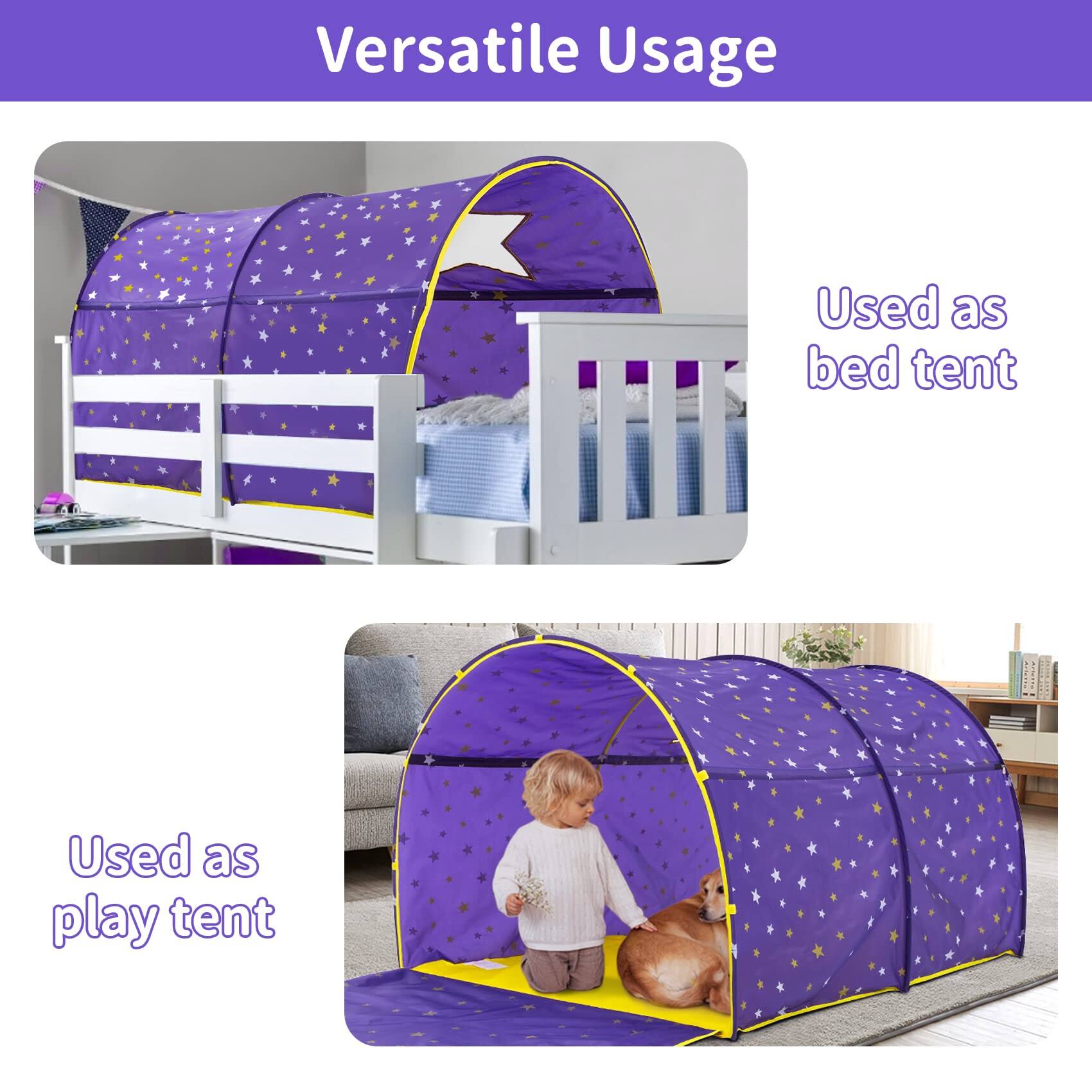 Versatile Usage

Used as bed tent

Used as play tent