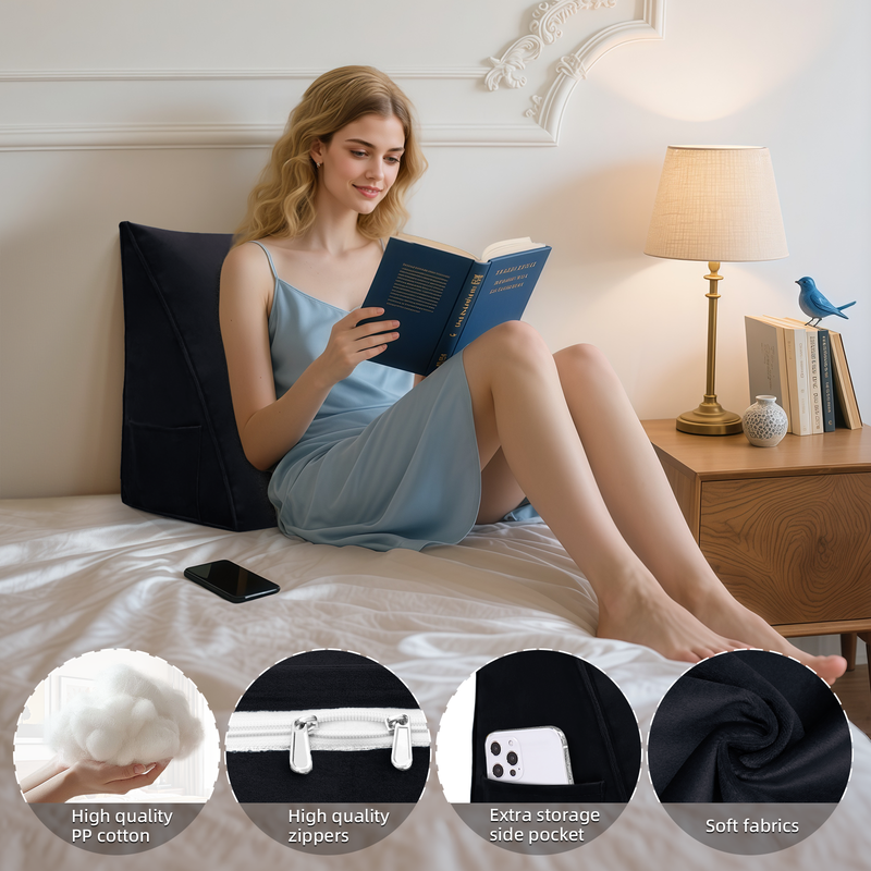 High quality PP cotton  
High quality zippers  
Extra storage side pocket  
Soft fabrics