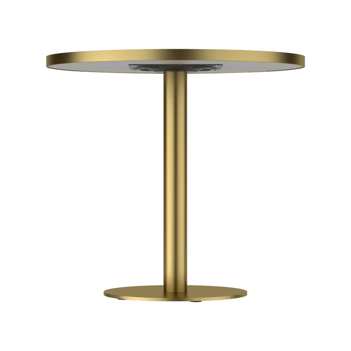 Alt View 4. Loheer - Loheer 31.5 inch Round Dining Table with Sintered Stone Tabletop and Gold Tone Base - Green and Gold.
